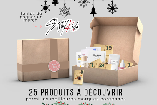 Le calendrier de l'avent kbeauty et merch Stray Kids